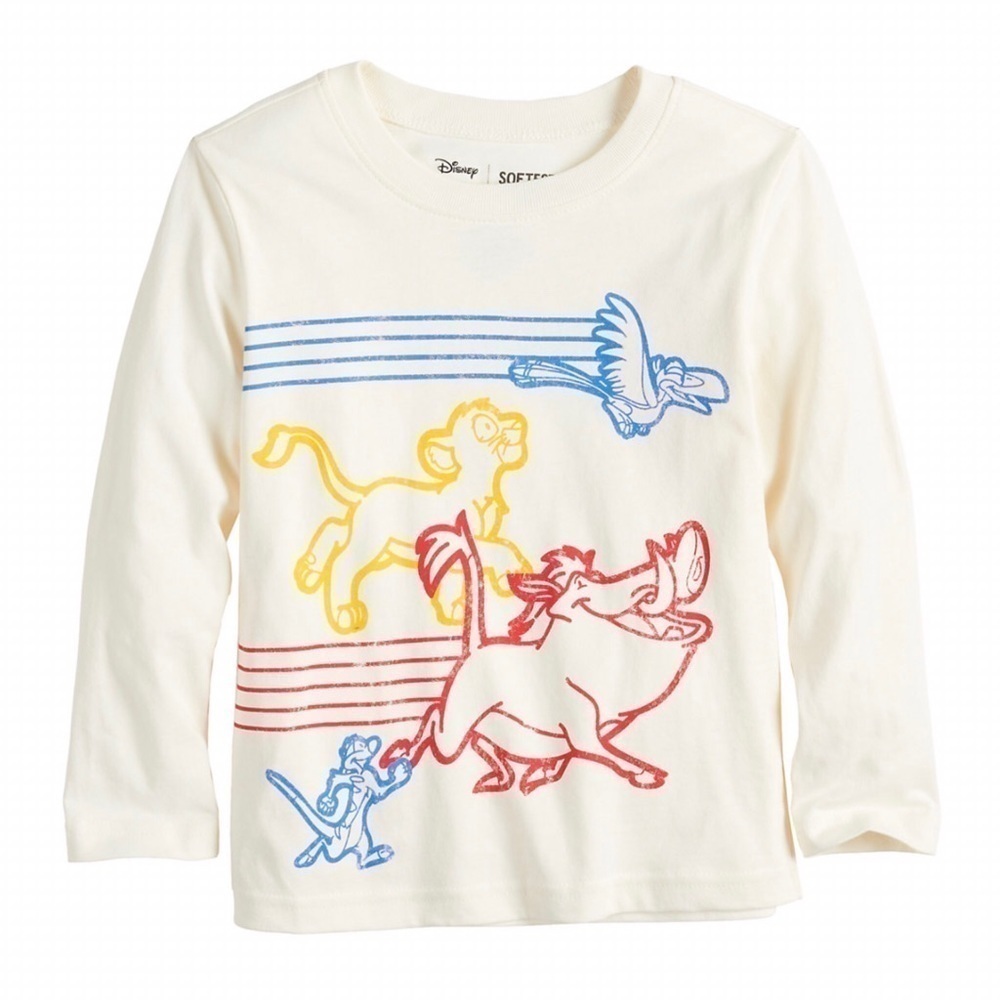 New! Disney The Lion King Simba Zazu Pumbaa Baby Toddler Long Sleeve Tee Shirt